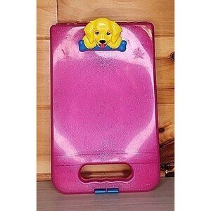 Be Creative! Lisa Frank Yellow Puppy Pink Glitter Clipboard Paper, Pin Caddy